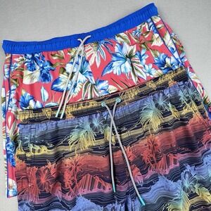 Lot of 2 Tommy Bahama Lined Swim Trucks Men XXL/TTG 6" Floral Beach AOP
